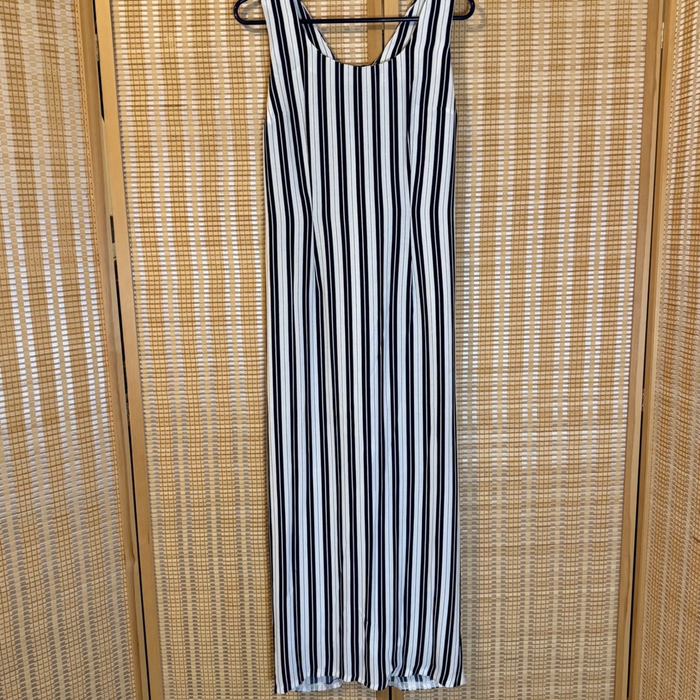 Donna Ricco New York Womens Striped Sleeveless Maxi Dress Navy White Size‎ 10